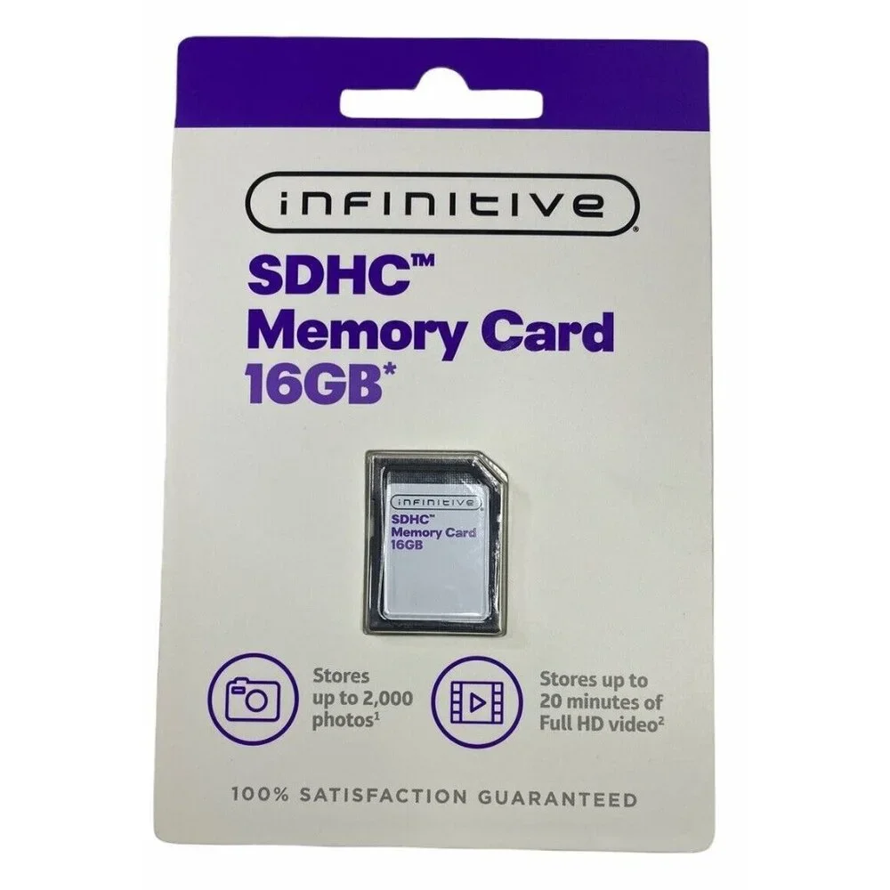 Lot of 2 Infinitive SDHC Memory Card 16 GB For Cameras PCs And Mac Computers New